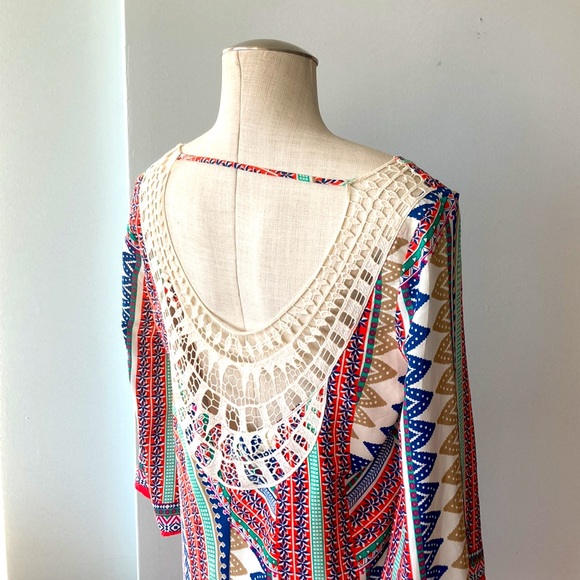 Pink Owl boho crochet back shift dress - Picture 3 of 8